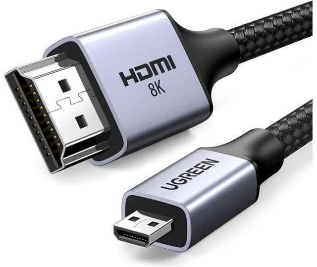 Main image of UGREEN 8K Micro HDMI to HDMI Cable 3.3FT, 2.1 Aluminum Shell Braided 48Gbps Ultr