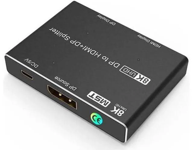 Main image of 8K Displayport to HDMI + DP Splitter DP to HDMI Converter DP 8K@30Hz 4K@120Hz Hi