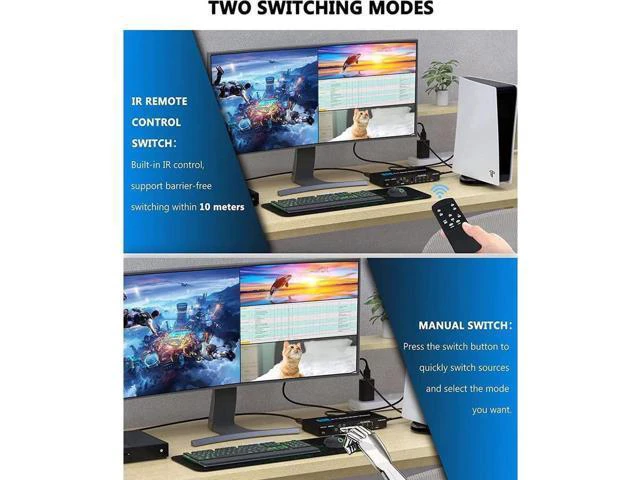 Alt view image 7 of 7 - 4x1 Multi-viewer switcher 4K Seamless Quad Screen Real Time Multi Viewer Splitte