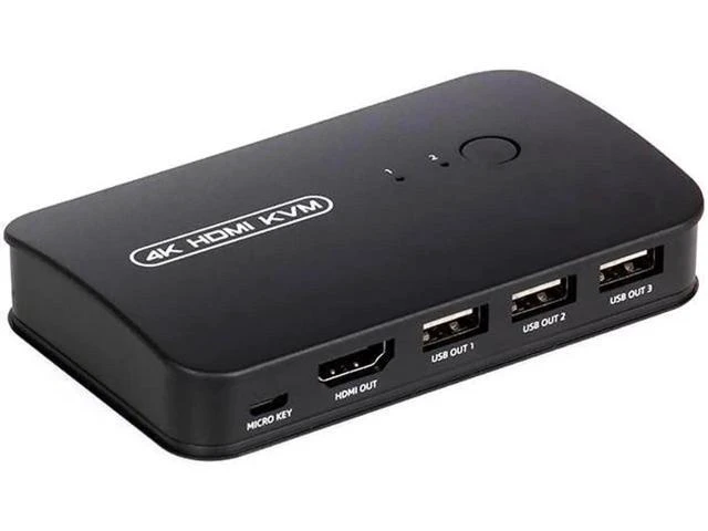 Alt view image 2 of 6 - HDMI-compatible KVM Switch with Extender 1080p Share 2xUSB Disk Monitor Printer