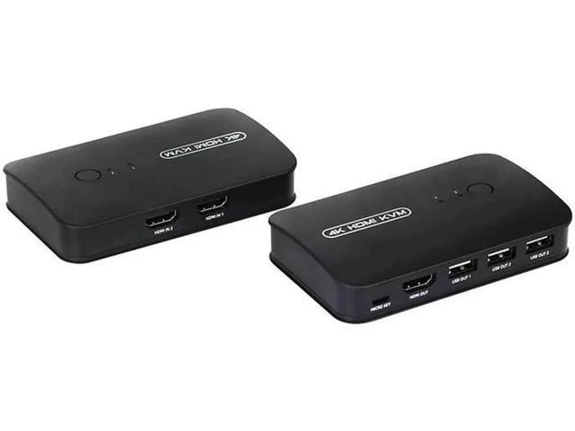 Alt view image 4 of 6 - HDMI-compatible KVM Switch with Extender 1080p Share 2xUSB Disk Monitor Printer