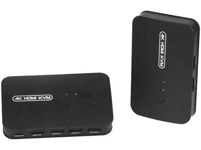 Alt view image 6 of 6 - HDMI-compatible KVM Switch with Extender 1080p Share 2xUSB Disk Monitor Printer