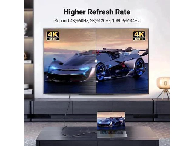 Alt view image 3 of 7 - UGREEN USB C to HDMI Cable (4K@60Hz) 6.6FT, Type C to HDMI Adapter Thunderbolt 4