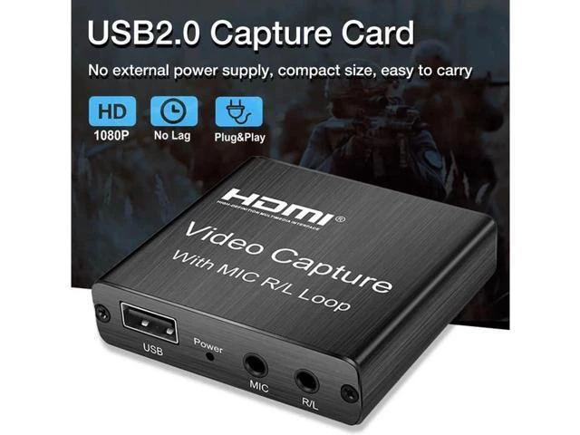 Alt view image 4 of 7 - 4K Video Capture Card with HDMI Loop 3.5mm R/L Stereo/MIC Output HD 1080P Broadc