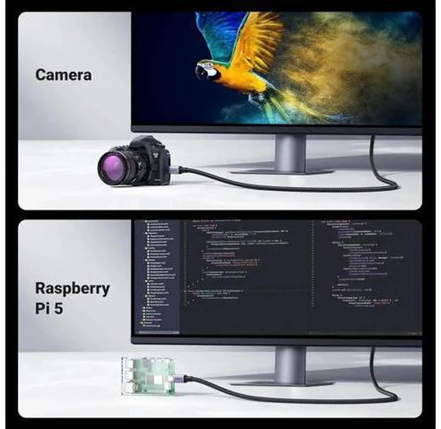 Alt view image 6 of 7 - UGREEN 8K Micro HDMI to HDMI Cable 3.3FT, 2.1 Aluminum Shell Braided 48Gbps Ultr