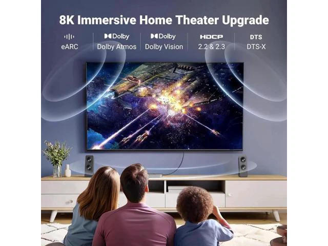 Alt view image 6 of 7 - UGREEN 8K HDMI 2.1 Cable Certified 16FT, 10K Ultra High Speed HDMI Cord 4K 240Hz