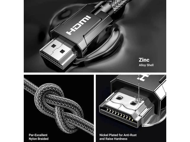 Alt view image 7 of 7 - UGREEN 8K HDMI 2.1 Cable Certified 16FT, 10K Ultra High Speed HDMI Cord 4K 240Hz