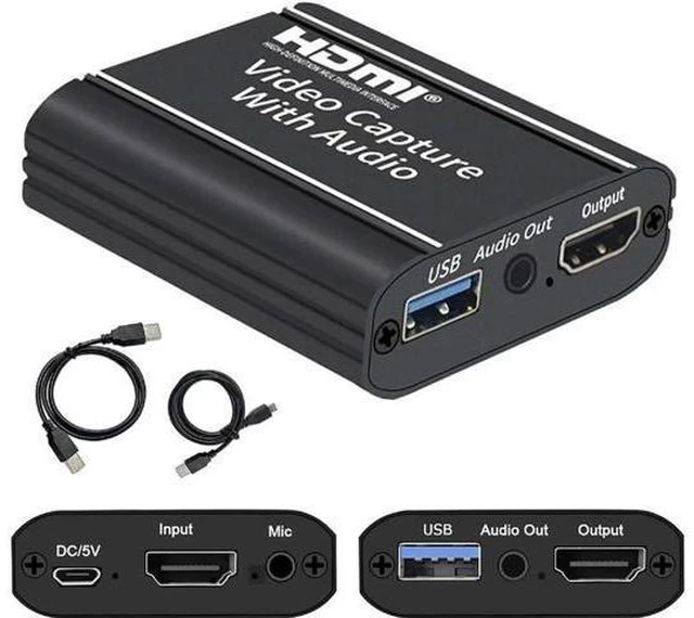 Main image of Capture Card with Loop Out, Video Capture with Audio, 4K HDMI Game Capture USB 2