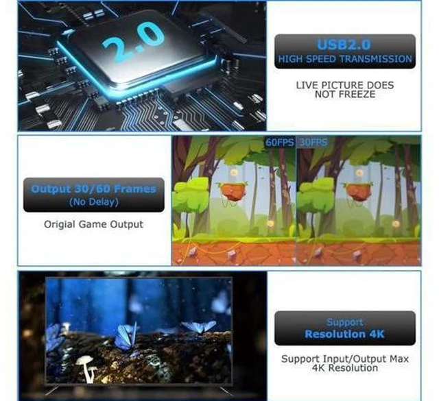Alt view image 3 of 7 - Capture Card with Loop Out, Video Capture with Audio, 4K HDMI Game Capture USB 2