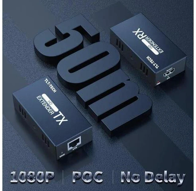 Alt view image 5 of 5 - TLT-TECH 50M HDMI-Compatible Extender 1080P Support 3D EDID POC Signal Transmitt