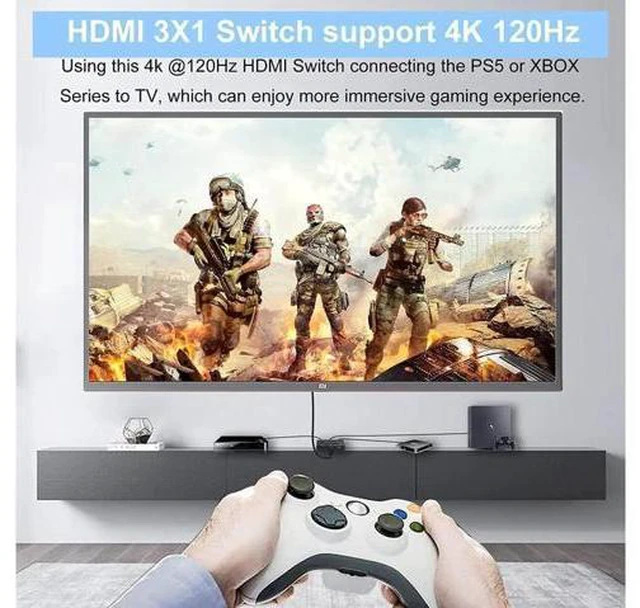 Alt view image 5 of 7 - 3 in 1 Out HDMI 2.1 Switch 8K@60Hz, 4K@120Hz HDMI Switcher 3 Port, 8K HDMI Auto