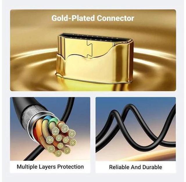 Alt view image 2 of 7 - UGREEN Micro HDMI to HDMI Cable Adapter 4K 60Hz Ethernet Audio Return Channel Co