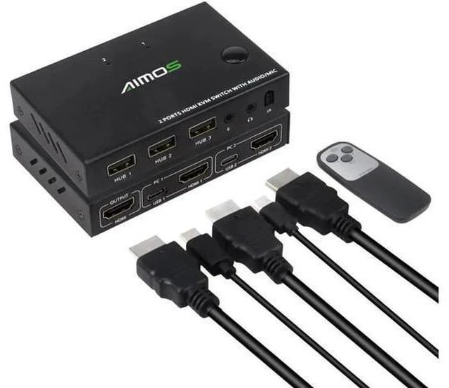 Main image of 2 Ports TYPE-C HDMI KVM Switch 4Kx2K@30Hz 2 In 1 Out Keyboard Mouse and Printer