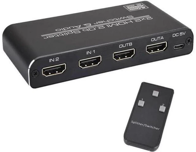 Main image of 2 In 2 Out 4k@60Hz HDMI-compatible 2.0 Switch Splitter 2*2 Matrix 3D HDCP2.2 HDR