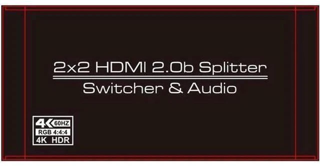 Alt view image 3 of 7 - 2 In 2 Out 4k@60Hz HDMI-compatible 2.0 Switch Splitter 2*2 Matrix 3D HDCP2.2 HDR