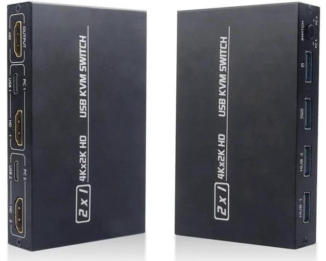 Main image of 4K USB KVM Switch USB 2.0 Switcher HDMI-compatible KVM Switch 2 In 1 Out for 2 P