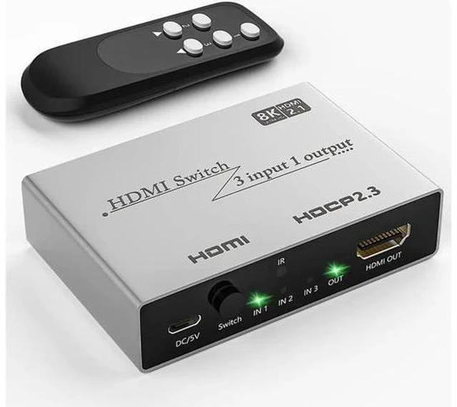 Main image of 2.1 Switch 8K HDMI Splitter 3 in 1 Out, Ultra High-Speed 48Gbps HDMI Switcher wi