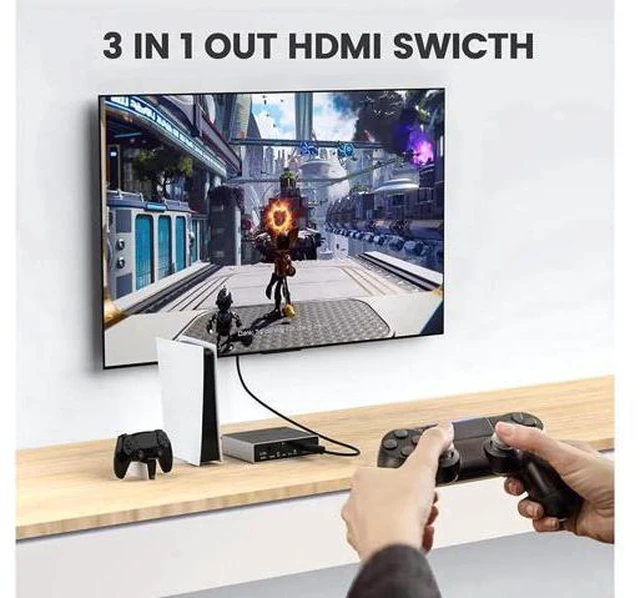 Alt view image 2 of 7 - 2.1 Switch 8K HDMI Splitter 3 in 1 Out, Ultra High-Speed 48Gbps HDMI Switcher wi