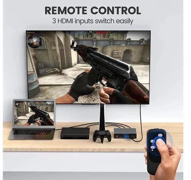 Alt view image 3 of 7 - 2.1 Switch 8K HDMI Splitter 3 in 1 Out, Ultra High-Speed 48Gbps HDMI Switcher wi