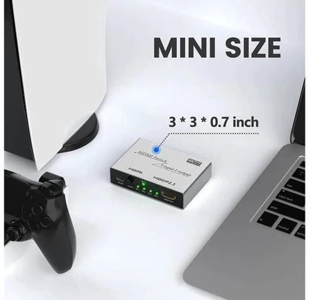Alt view image 7 of 7 - 2.1 Switch 8K HDMI Splitter 3 in 1 Out, Ultra High-Speed 48Gbps HDMI Switcher wi