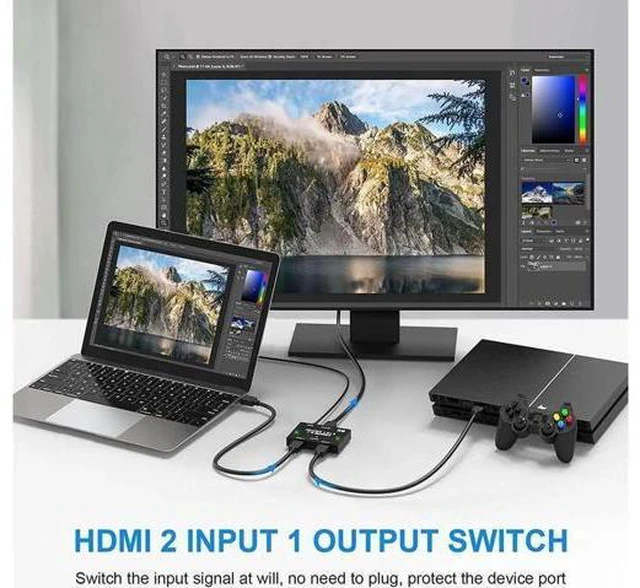Alt view image 6 of 7 - 8K HDMI Switcher - 2 Ports HDMI 2.1 Switcher 2 in 1 Out HDMI Switcher Support 8K