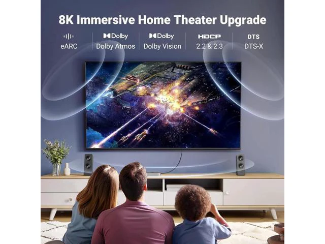 Alt view image 2 of 4 - UGREEN 8K HDMI 2.1 Cable Certified 6.6FT, 10K Ultra High Speed HDMI Cord 4K 240H