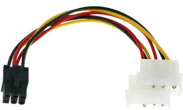 Main image of 4 Pin Molex To 6 Pin PCI-E ATX PSU Power Adapter Graphics Video Card Converter C