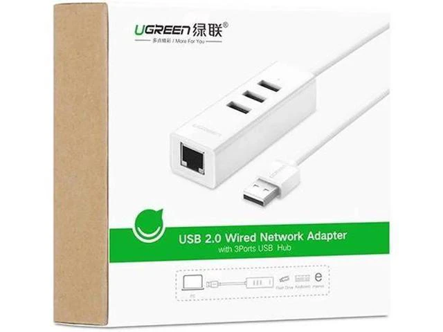 Alt view image 3 of 5 - USB 2.0 Ethernet for Windows 8/10 Android TV Set-top Box USB 2.0 HUB to RJ45 USB