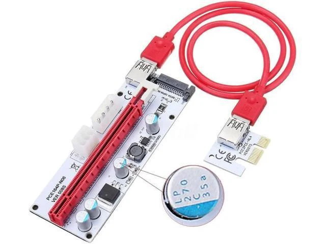 Alt view image 4 of 4 - 2Pcs USB 3.0 PCI-E Express 1x To 16x Extender Riser Card Adapter BTC 8 GPU Miner