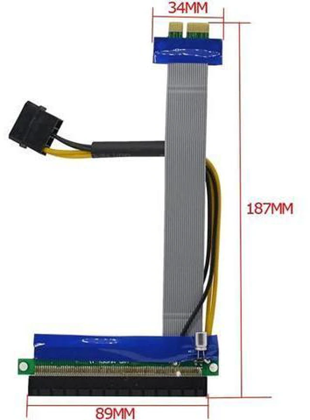 Alt view image 4 of 5 - Softly pcie PCI E PCI-E Express 1X to 16X Riser Card Extender Ribbon Converter E