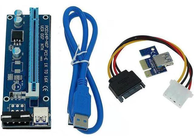Main image of PCIE PCI Express 1X To 16X With 4pin Extension Riser Card With USB3.0 Adapter Ca