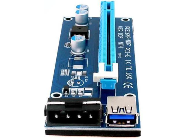 Alt view image 4 of 5 - PCIE PCI Express 1X To 16X With 4pin Extension Riser Card With USB3.0 Adapter Ca