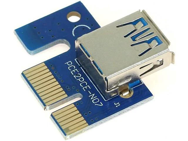 Alt view image 5 of 5 - PCIE PCI Express 1X To 16X With 4pin Extension Riser Card With USB3.0 Adapter Ca