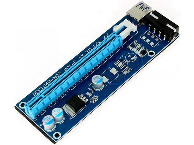 Alt view image 2 of 5 - PCIE PCI Express 1X To 16X With 4pin Extension Riser Card With USB3.0 Adapter Ca