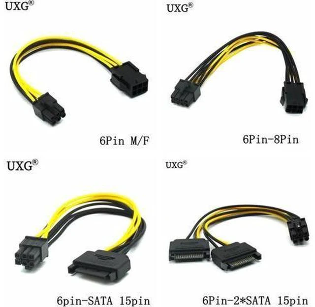 Main image of Power Cable 15 Pin 8pin Female To 6 Pin Male PCI EXPRESS PCI-E Graphics Converte
