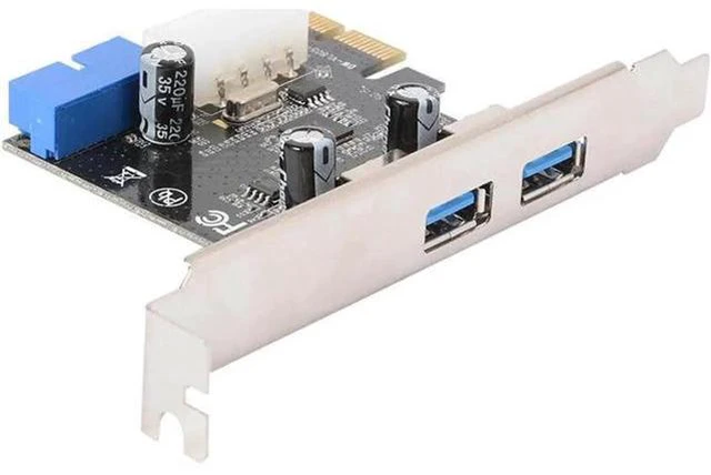Alt view image 5 of 5 - For PCI-E Durable 2 Port Components USB 3.0 Expansion Card Power Connector Conve