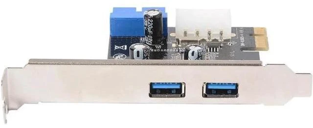 Alt view image 2 of 5 - For PCI-E Durable 2 Port Components USB 3.0 Expansion Card Power Connector Conve