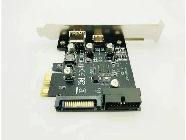 Alt view image 3 of 5 - PCI-e To USB 3.1 Type-C Riser Post Card PCIe to USB-C 2.4A Fast Charger+19PIN Fr