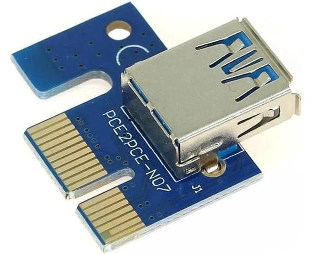 Alt view image 3 of 5 - Riser Card 60CM USB 3.0 Cable PCI Express 1X to 16X Extender PCIe Adapter for Bi