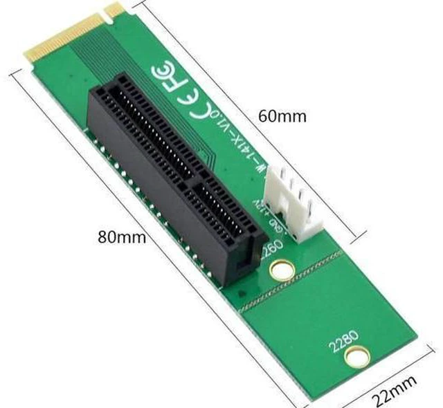 Alt view image 3 of 5 - High Quality NGFF M.2 to PCI-E 4x 1x Slot Riser Card Adapter M2 to PCIE X4 X1 Co