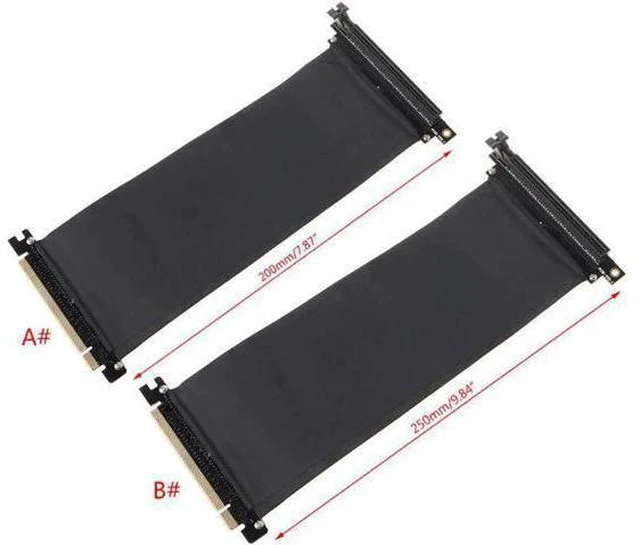 Alt view image 4 of 5 - 20cm/25cm PCI Express PCIe3.0 16X to 16X Flexible Cable Adapter 90 Degree Angle