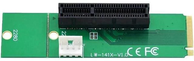 Alt view image 5 of 5 - High Quality NGFF M.2 to PCI-E 4x 1x Slot Riser Card Adapter M2 to PCIE X4 X1 Co