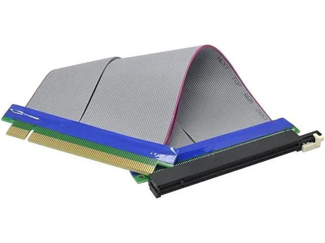 Alt view image 4 of 5 - PCI-E 16X to 16X Riser Card PCIe X16 Extender Flexible Ribbon Extension Cable Ad