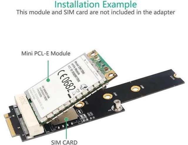 Alt view image 5 of 5 - PCI-E to M.2 NGFF Adapter M Key Converter Card Modulewith SIM Card Slot for Comp