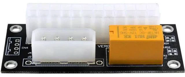 Alt view image 2 of 5 - Black Dual PSU Power Supply Sync Adapter Add2psu ATX 24Pin To 4pin Molex Synchro