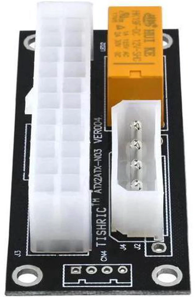 Alt view image 5 of 5 - Black Dual PSU Power Supply Sync Adapter Add2psu ATX 24Pin To 4pin Molex Synchro