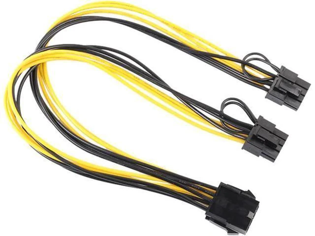 Alt view image 4 of 5 - 8 Pin Female to Dual 2x 8 Pin (6+2) Female PCI Express Power Adapter Cable for G