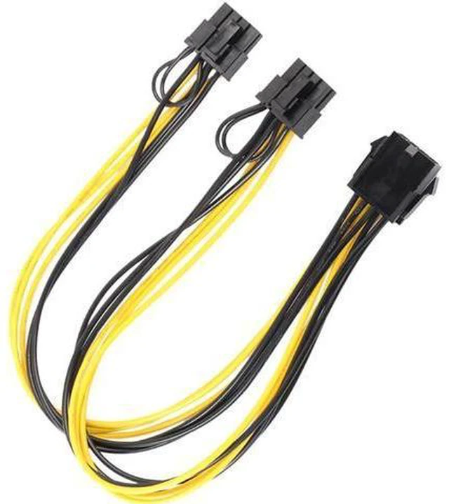 Alt view image 2 of 5 - 8 Pin Female to Dual 2x 8 Pin (6+2) Female PCI Express Power Adapter Cable for G