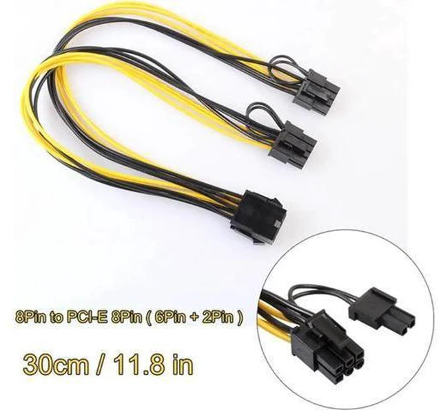 Alt view image 3 of 5 - 8 Pin Female to Dual 2x 8 Pin (6+2) Female PCI Express Power Adapter Cable for G