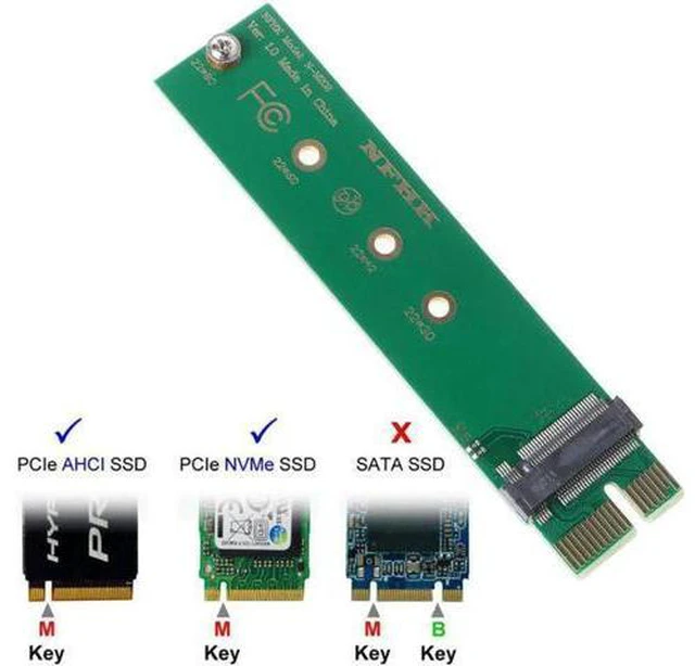Main image of PCI-E 3.0 1x x1 to NGFF M-key M key M.2 NVME AHCI SSD Vertical Adapter Card for